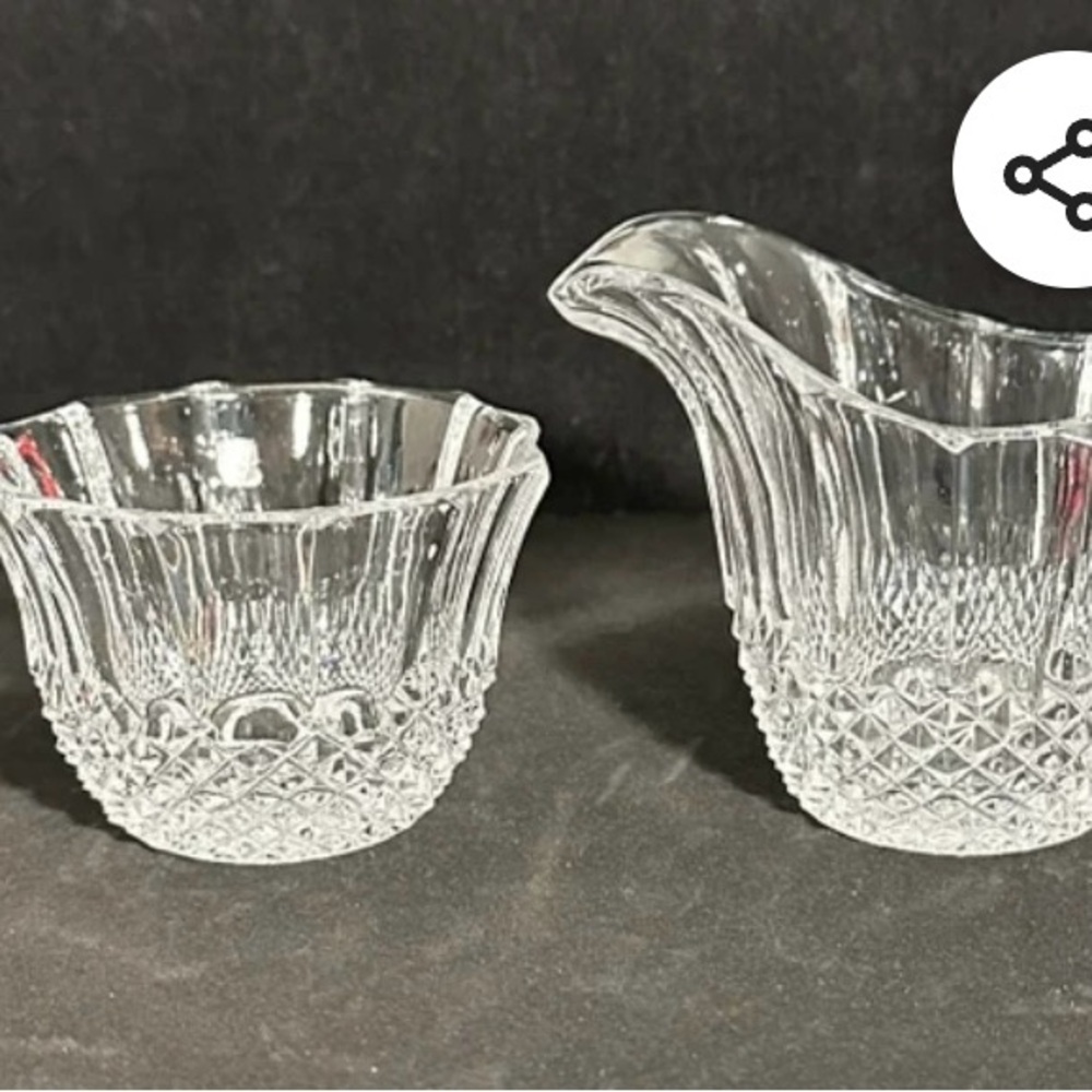 Crystal Sugar and Creamer Set